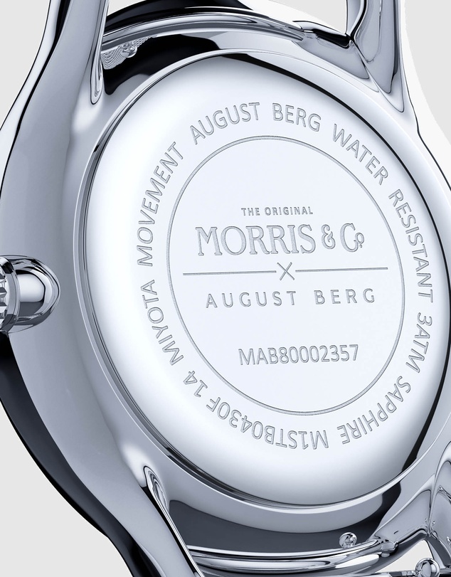 August Berg - Morris 30mm Feather Silver Grey Perlon