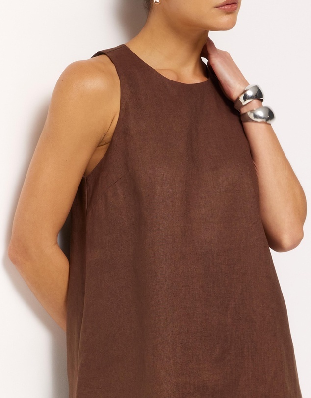 AERE - Lila Linen Shift Mini Dress