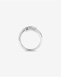 Michael Hill - Cubic Zirconia Pointed Open Bypass Ring in Sterling Silver