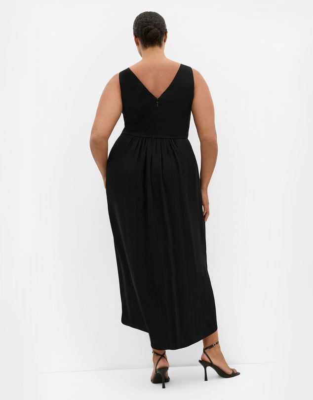 City Chic - Plus size Cherish V Drape Maxi Dress - black