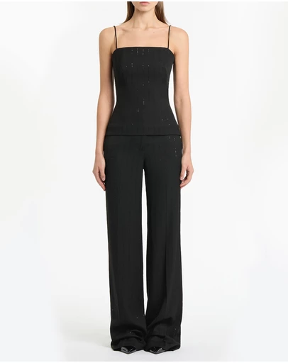 Carla Zampatti - Black Starlight Twill Bustier Top