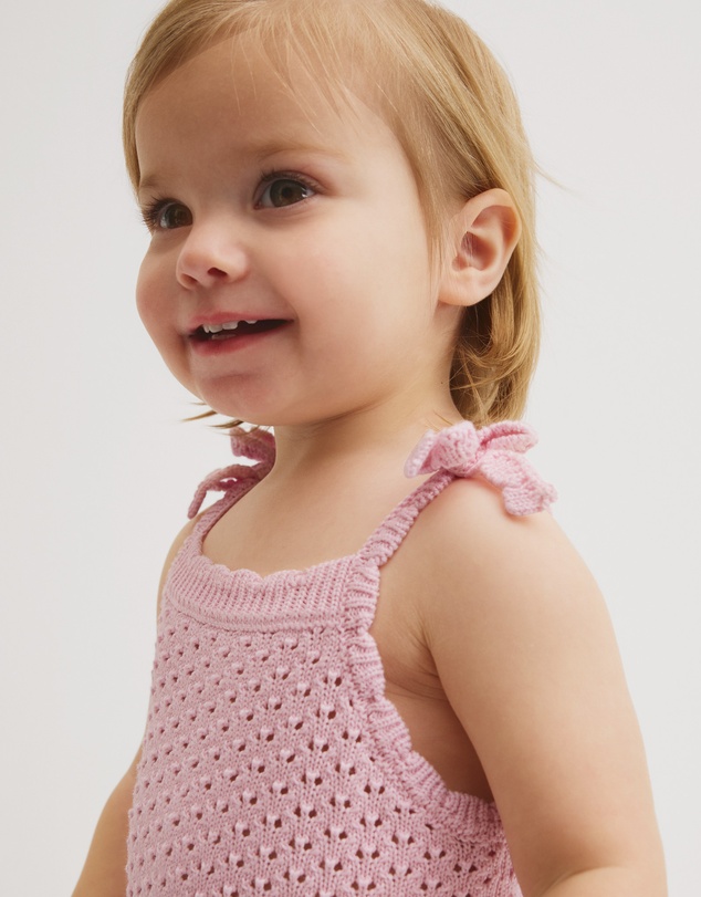 Country Road - Sleeveless Scallop Knit Romper