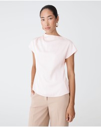 Forcast - Zafina Pleated Draped Top