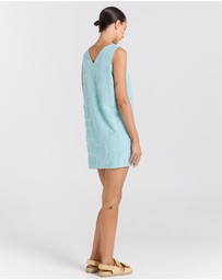 Poolside Paradiso - Mai Tai V Tunic Towelling Dress - Seaspray