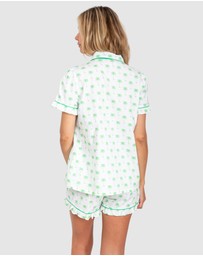 Sant And Abel - Women's Green Palm Tree Short Sleeve Pajama Set