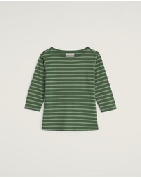 Seasalt - Seasalt Cornwall Green Sailor 3/4 Sleeve Top Jersey