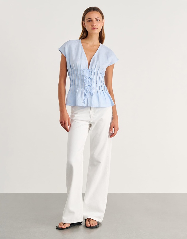 Jag - Delphine Pintuck Linen Blouse