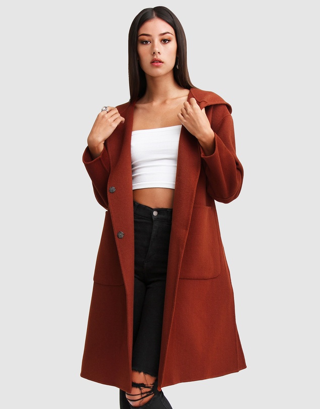 Belle & Bloom - Walk This Way Wool Blend Hooded Coat