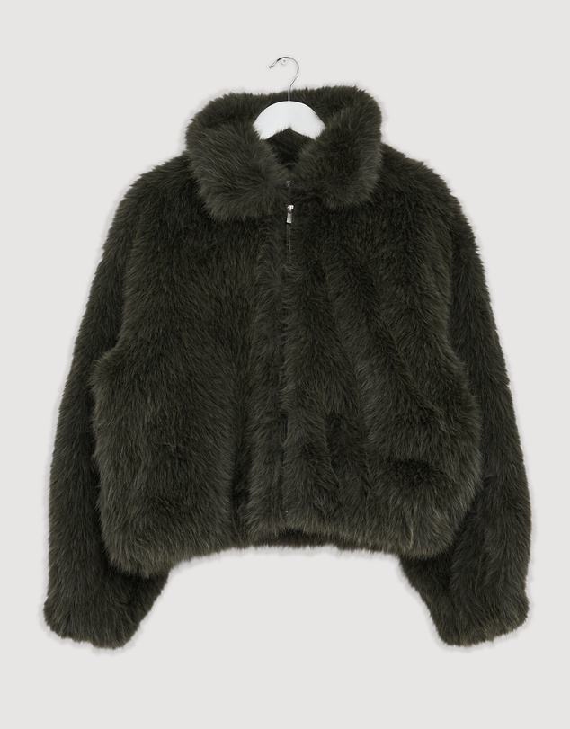 Revibe - Repaired ENA PELLY Daphne Faux Fur Bomber - AU 10