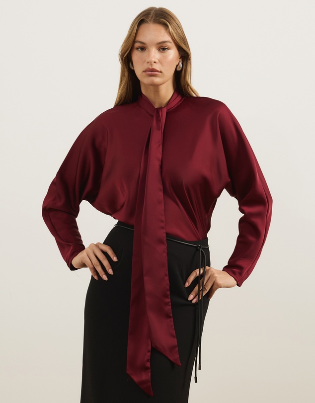 Atmos&Here - Caliah Satin Scarf Top