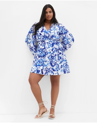 City Chic - Stasia Print Wrap Mini Dress