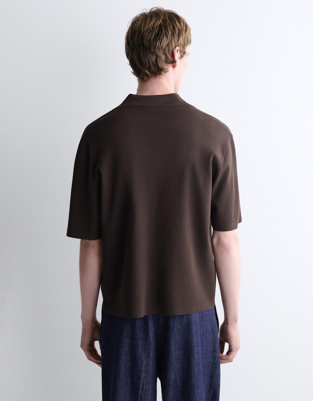 COS - Perforated Knitted Short-Sleeved Shirt