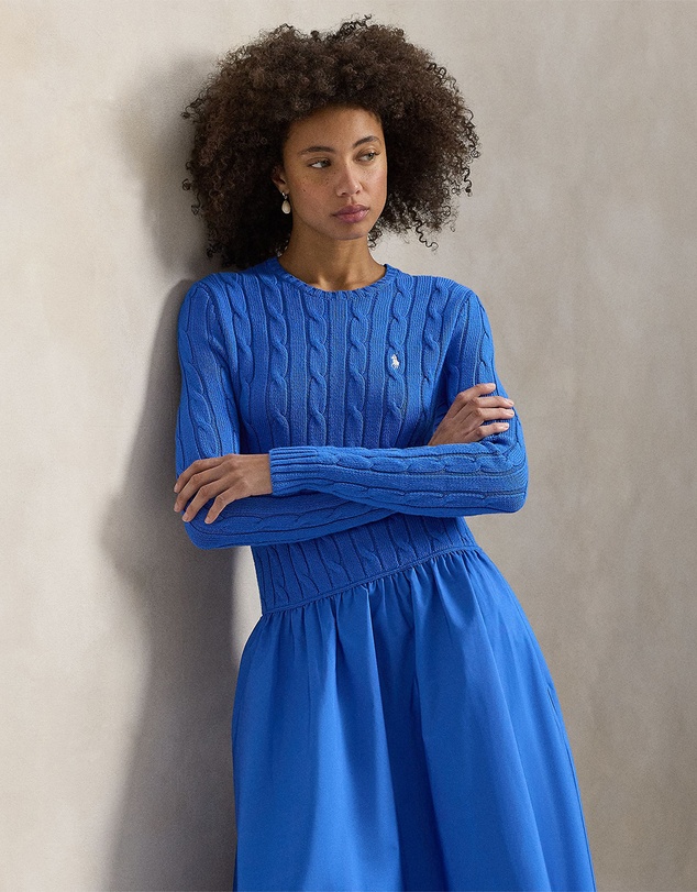 Polo Ralph Lauren - Cable-Knit Bodice Cotton Dress
