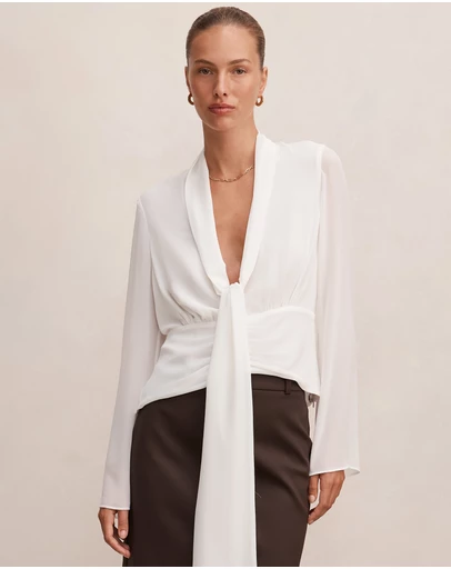 Forever New - Luna Tie Front Blouse