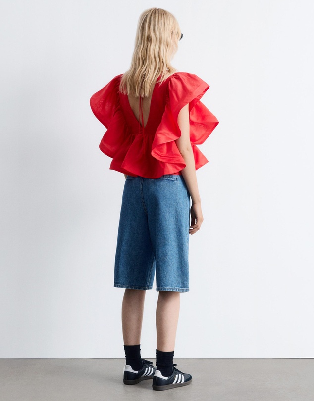 & Other Stories - Ruffle V-Neck Blouse