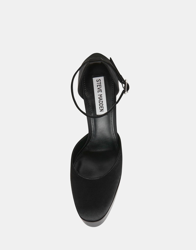 Steve Madden - Selestine Black Satin Heels