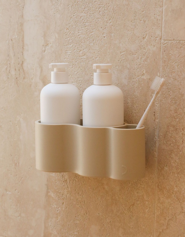 DESIGNSTUFF - CURV Shower Caddy, Silicone/Adhesive