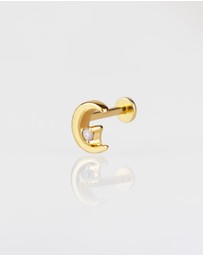 Wanderlust + Co - Crescent Diamante Gold Flat Back Earring