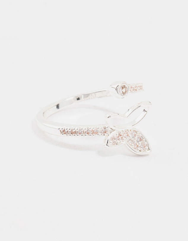 Lovisa - Silver Plated Butterfly Cubic Zirconia Wrapped Ring