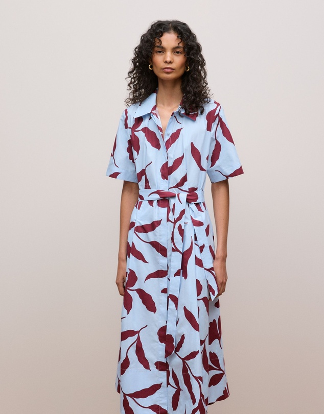Trenery - Karra Cotton Poplin Shirt Dress in Sky