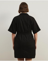Atmos&Here Curvy - Britt Linen Blend Belted Mini Dress