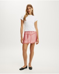Cotton On - Estelle Satin Lace Slip Mini Skirt
