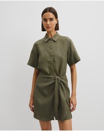 Country Road - Organically Grown Linen Mini Linen Shirt Dress