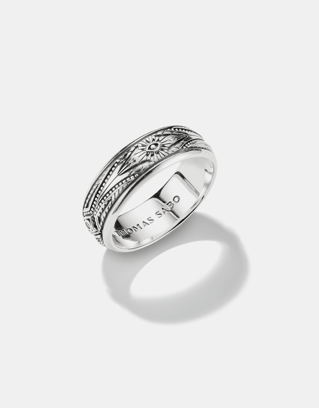 THOMAS SABO - THOMAS SABO Ring with Engravings and White Zirconia Stones