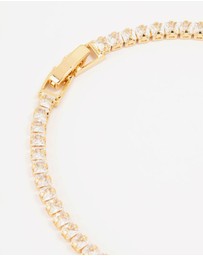 Lovisa - Gold Plated Cubic Zirconia Baguette Tennis Bracelet