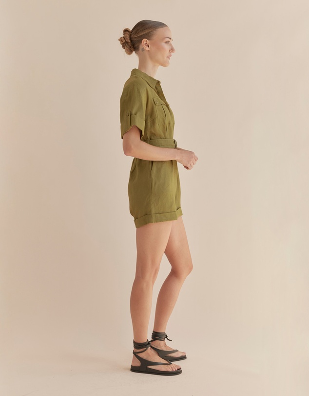 Amelius - Surreal Linen Playsuit