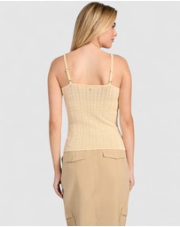GUESS - Sleeveless Pointelle Reina Cami Top