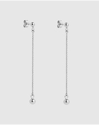 Najo - Sunbeam Silver Stud Drop Earrings