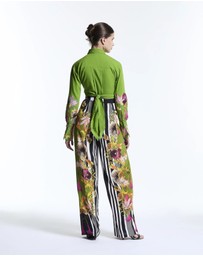Muma World - Floral Canopy Beaded Cropped Shirt
