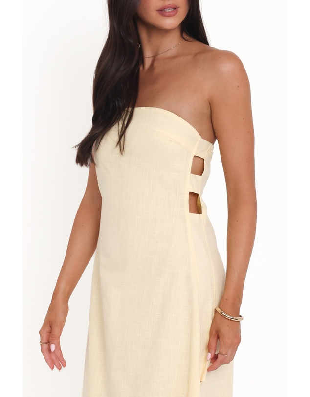 Petal & Pup - Cyrus Strapless Maxi Dress - Butter Yellow