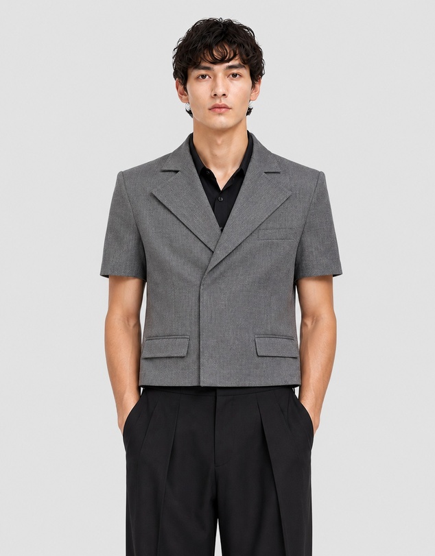 Justin Cassin - Javier Short Sleeve Crop Blazer