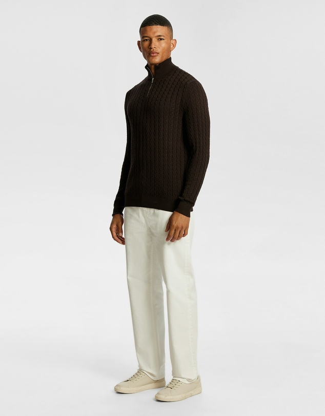 yd. - Eddie 1/4 Zip Cable Knit Jumper