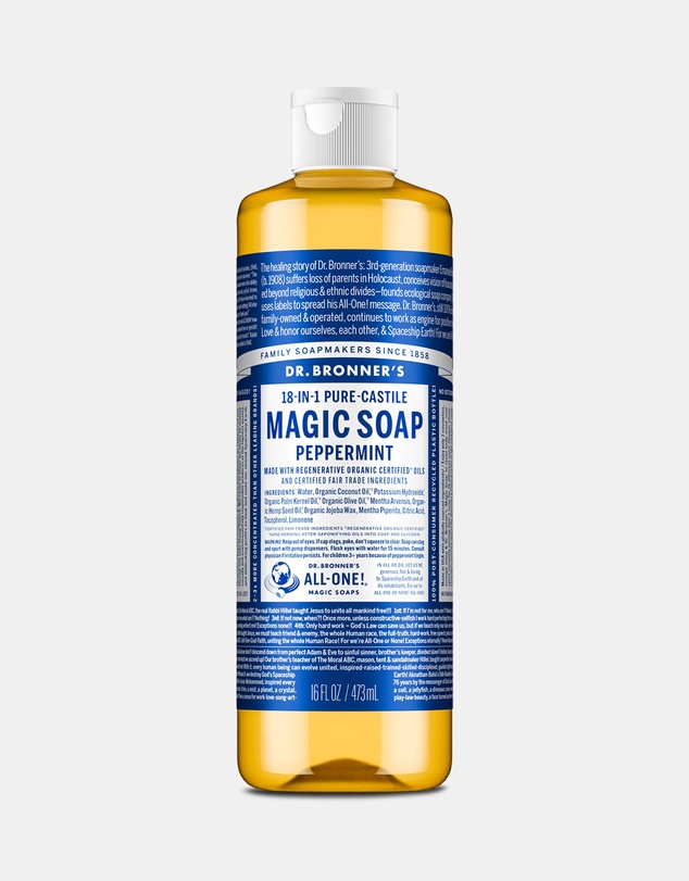Dr Bronner's - Pure Liquid Castile Soap - Peppermint 473ml