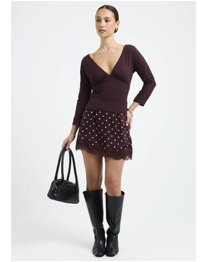Alice In The Eve - Lola Polka Lace Mini Skirt