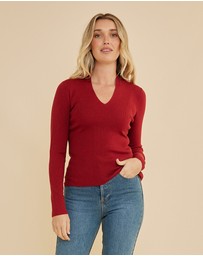 Amelius - Aire Merino Knit V Neck Top