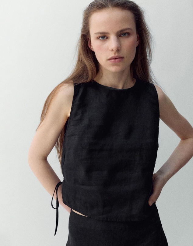 M.N.G - Linen Top with Ties