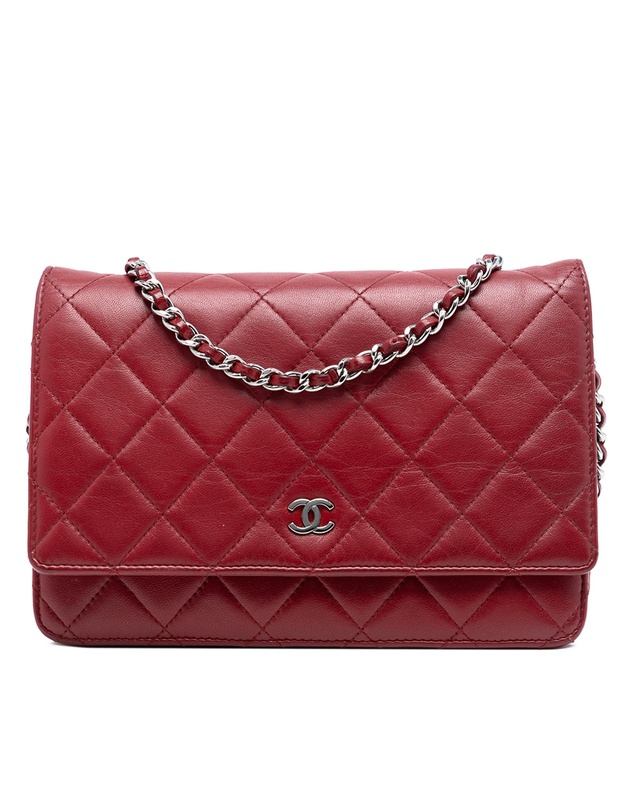 Pre-Loved by Azura Reborn - Pre-Loved CC Quilted Lambskin Wallet on Chain