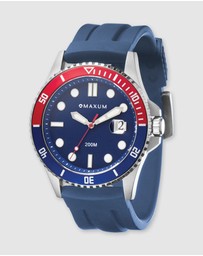 Maxum - Prince Blue Dial & Blue Silicone Band & Silver Tone Case