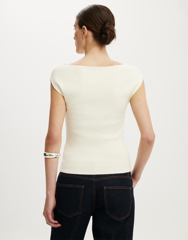 Cotton On - Double Knit Boat Neck Top