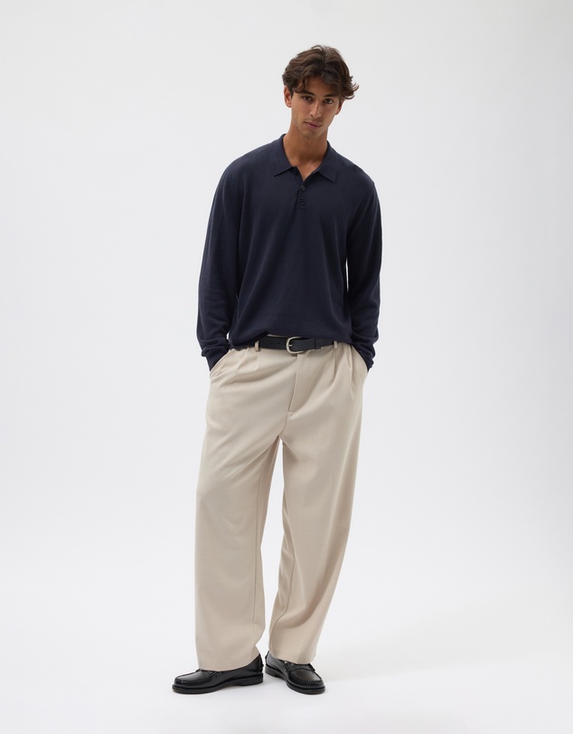 AERE - Premium Linen Blend Relaxed Knit Polo