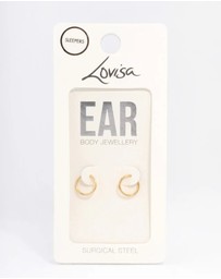 Lovisa - Gold Plated Surgical Steel Sleeper Earrings 8mm
