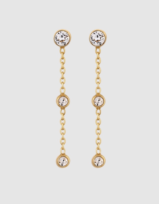 Elli Jewelry - Earrings Stud Crystal 925 Sterling Silver Gold-Plated