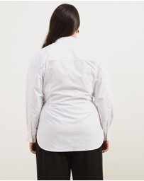 Atmos&Here Curvy - Kitt Cinched Waist Tie Wrap Shirt