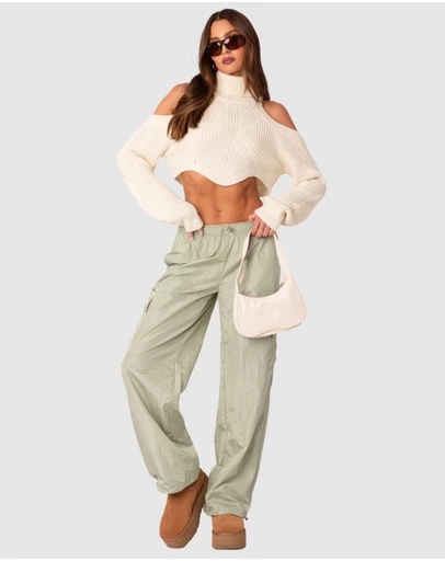 EDIKTED - Roy Low Rise Nylon Cargo Pants