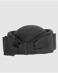Max Alexander - Felt Black Pillbox Hat