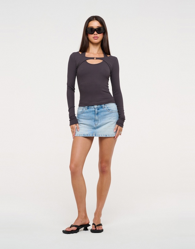 Abrand - Pixie Halter Long Sleeve Top